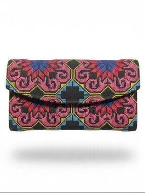 Parfois Embroidered Geometric Wallet New With Tags Women's Trifold Billfold